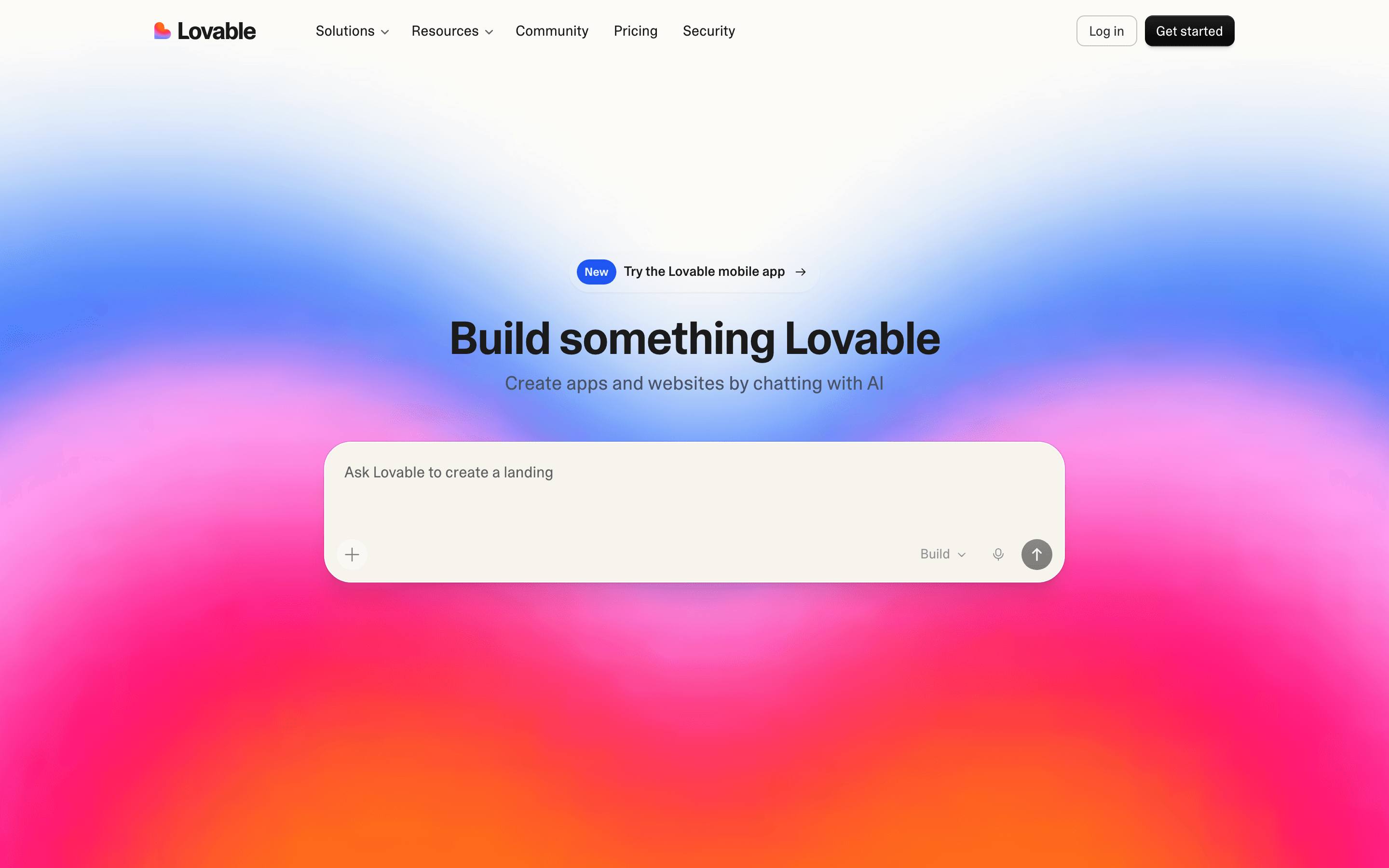 Lovable landing page