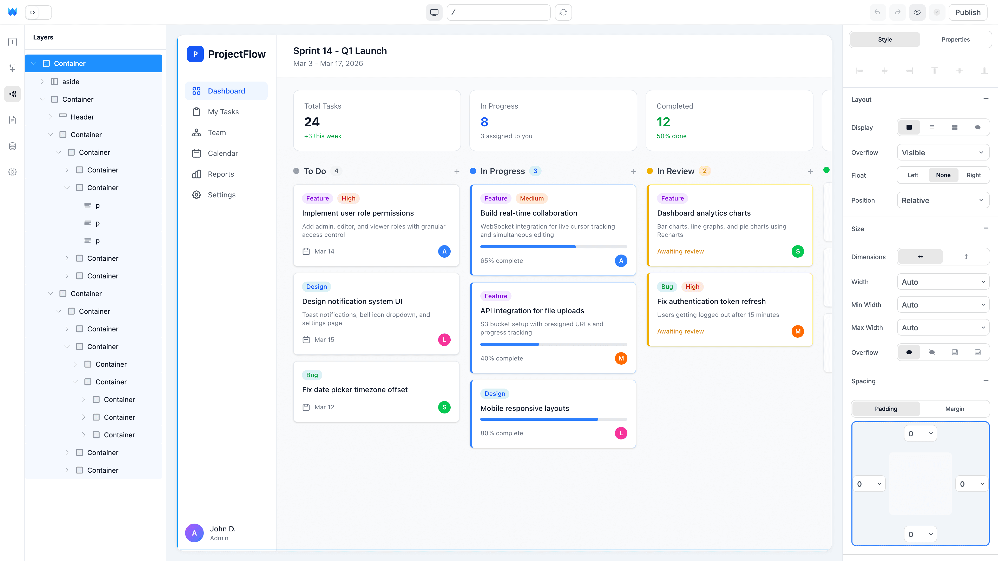 Polish the UX visually