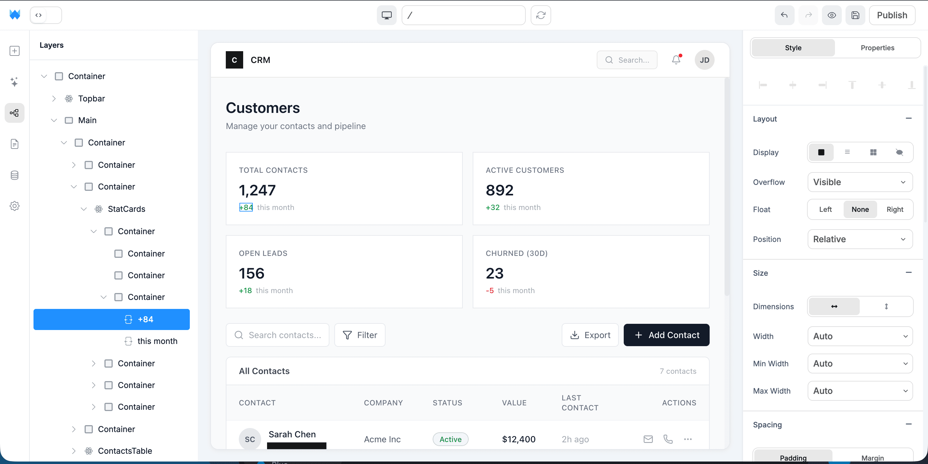 Internal tools built with Webtwizz