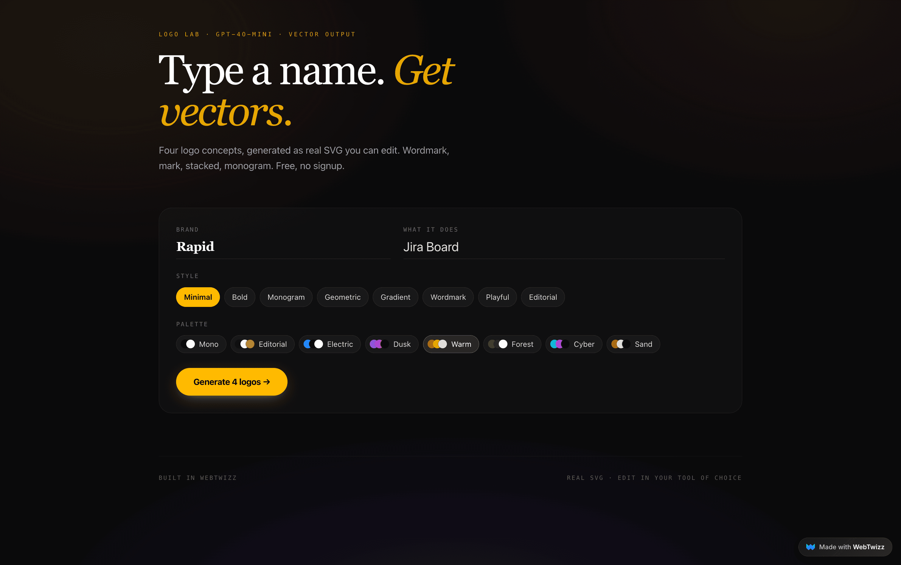 AI Logo Generator preview