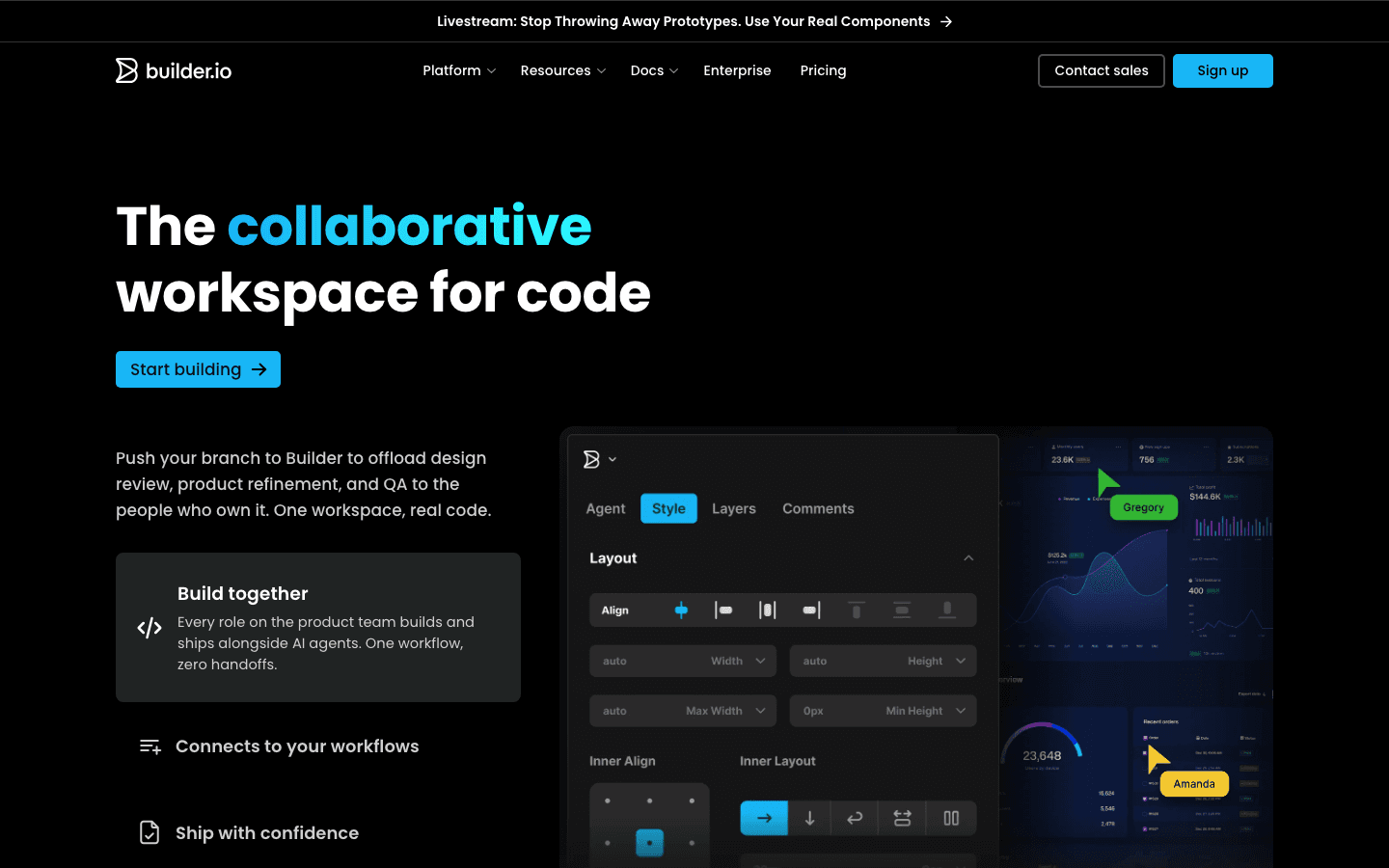 Builder.io landing page