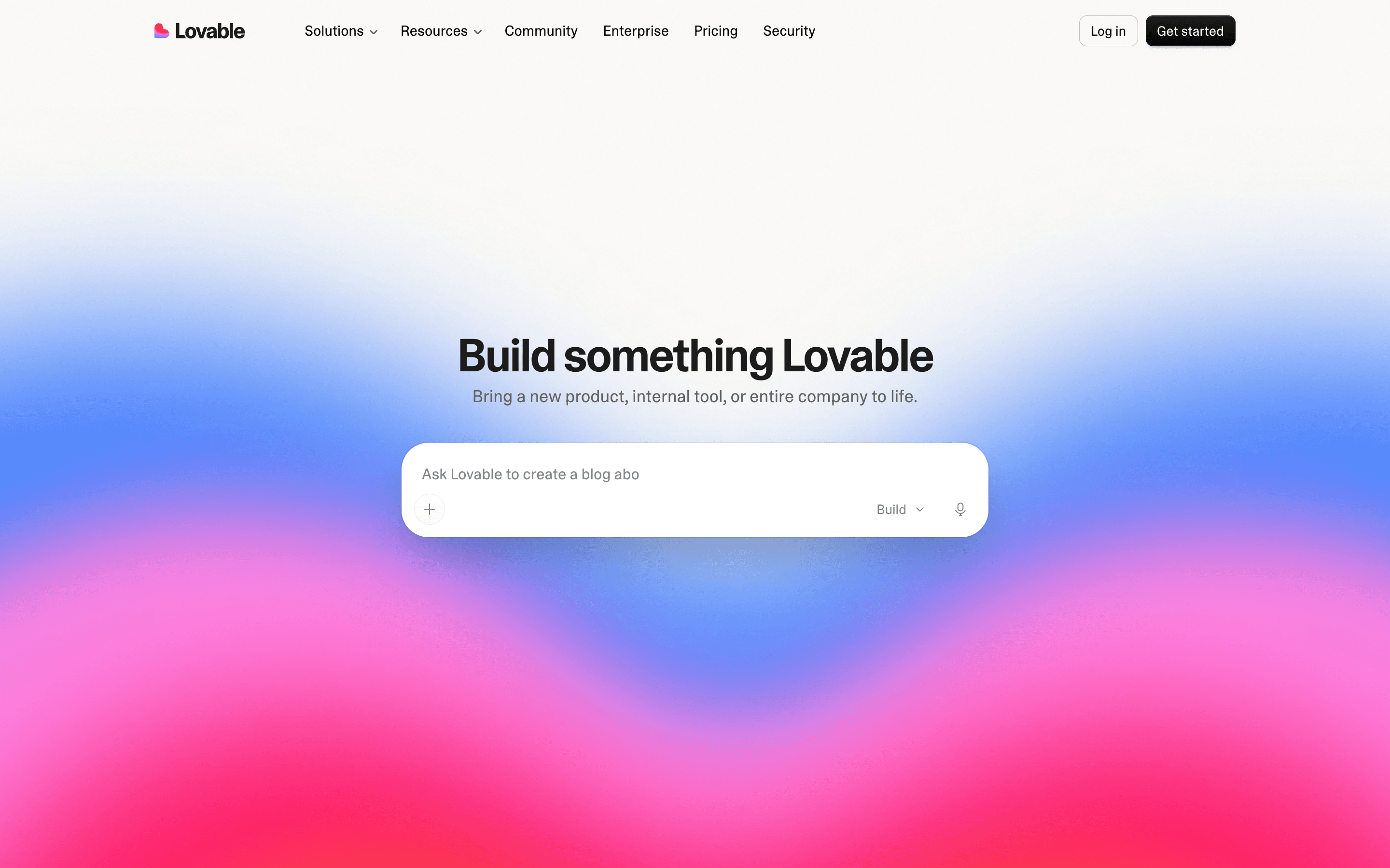 Lovable landing page