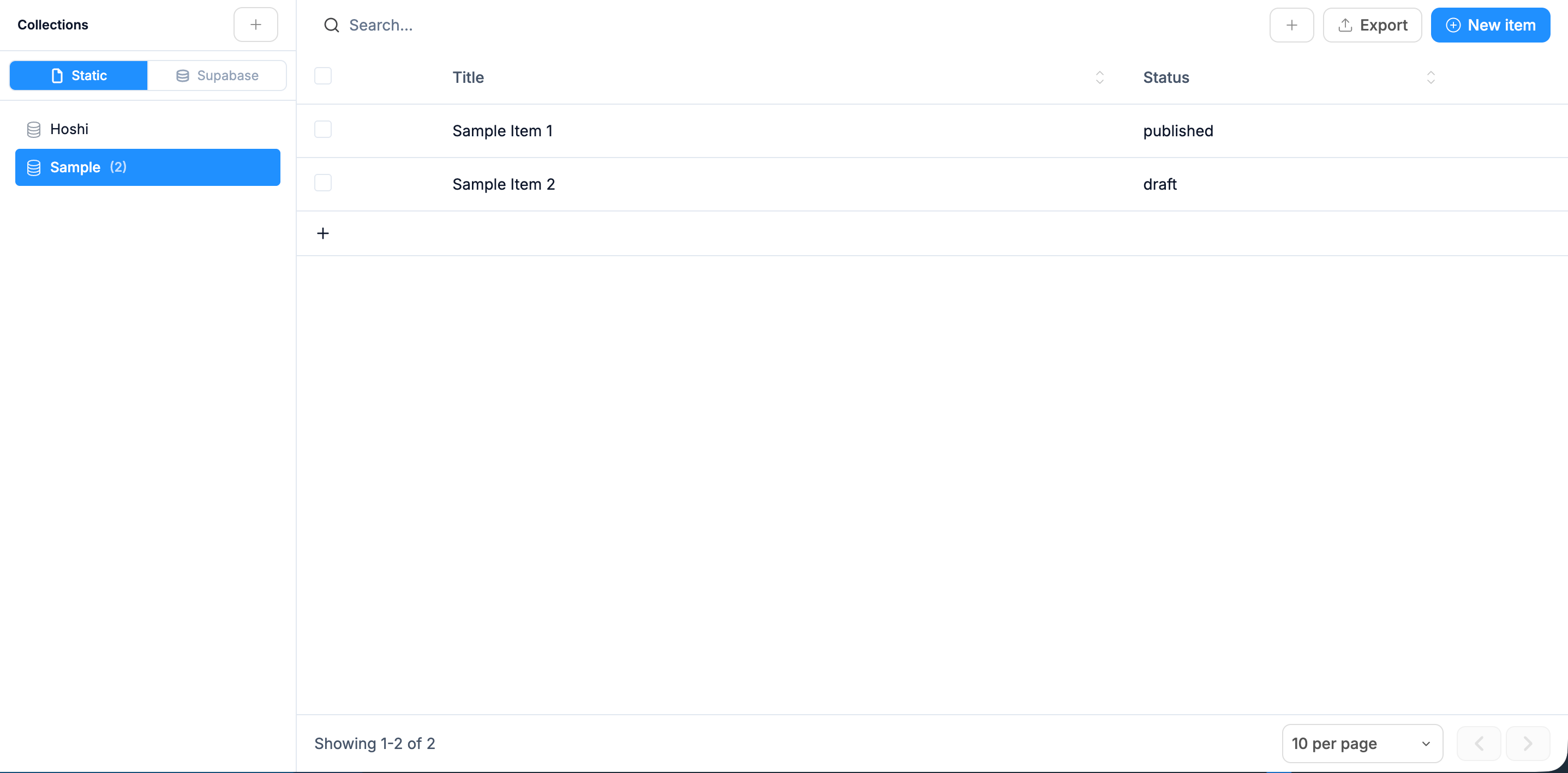 CMS interface