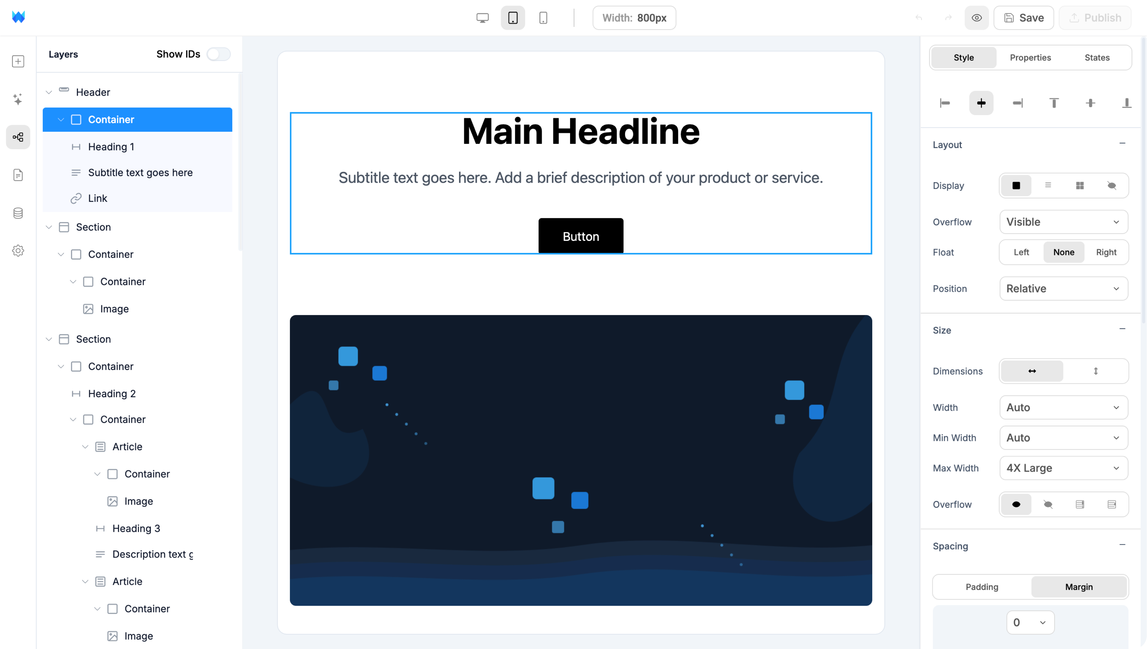 Webtwizz AI Website Builder Interface Preview